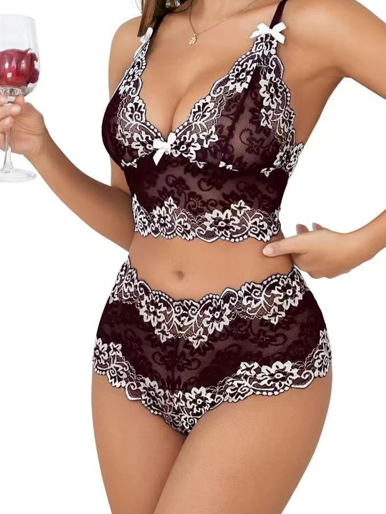 Midnight Elegance Lace Set