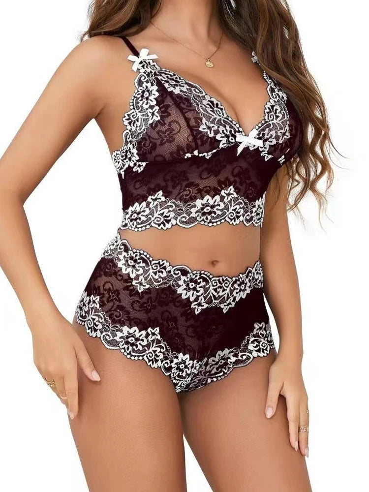 Midnight Elegance Lace Set