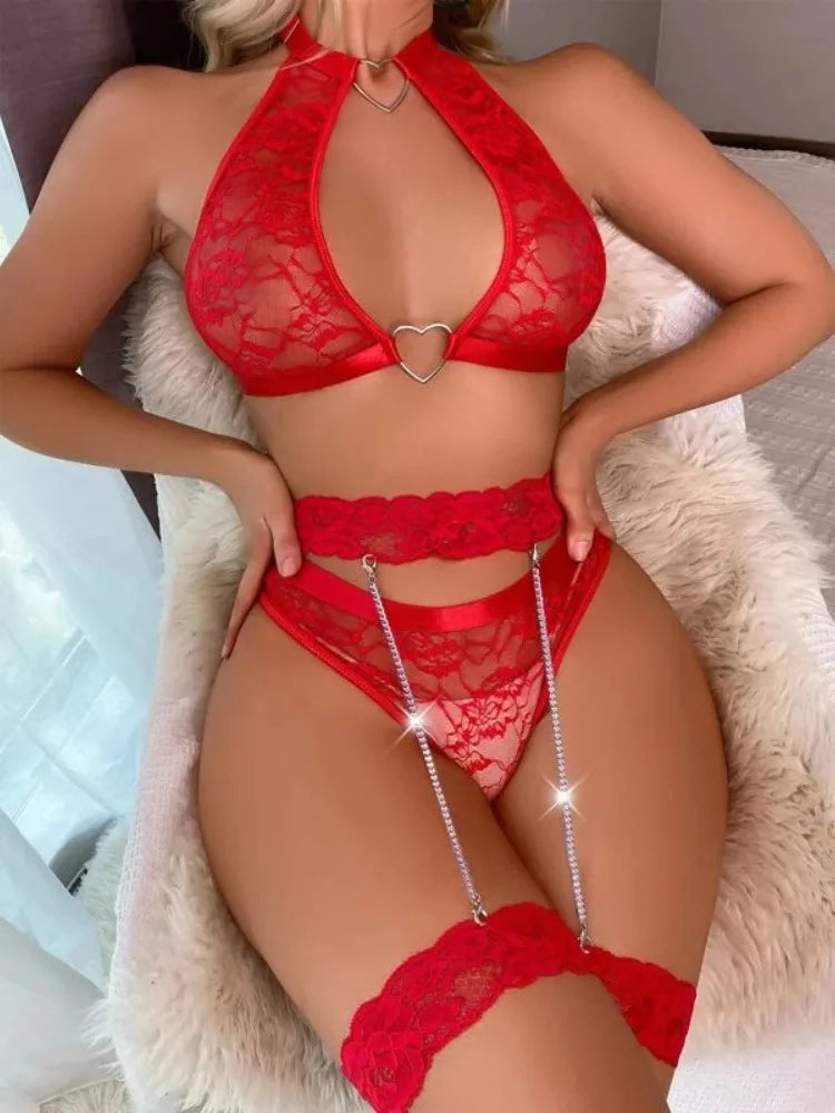 Midnight Elegance Lace Set