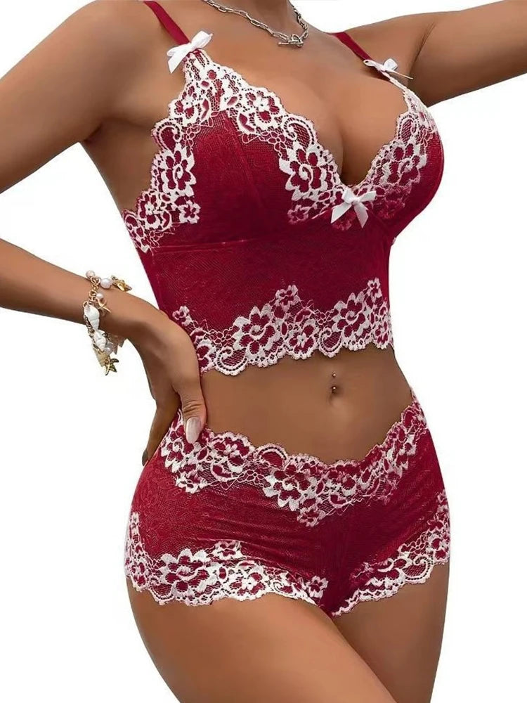 Midnight Elegance Lace Set