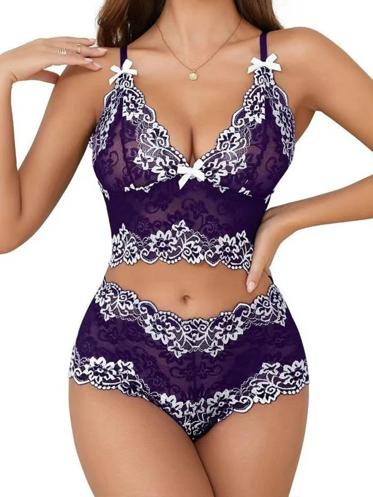 Midnight Elegance Lace Set