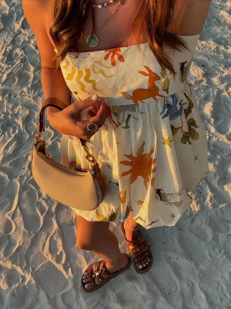 MUJER Sleeveless Backless Mini Dress